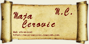 Maja Cerović vizit kartica